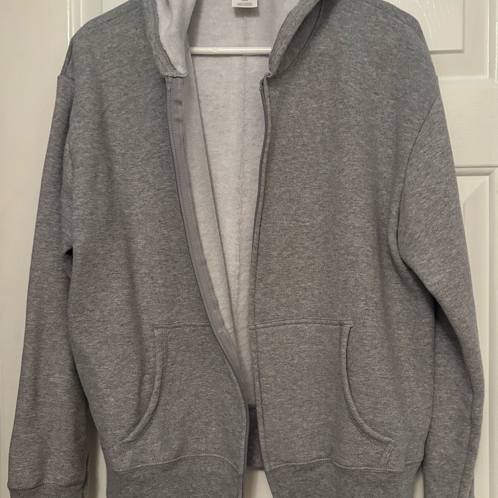 Hanes Gray Zip-Up Hoodie Sweatshirt “New”